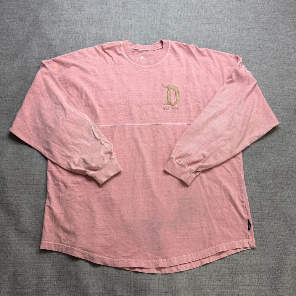 Disneyland Spirit Jersey Men's L Pink Gold Spellout Glitter